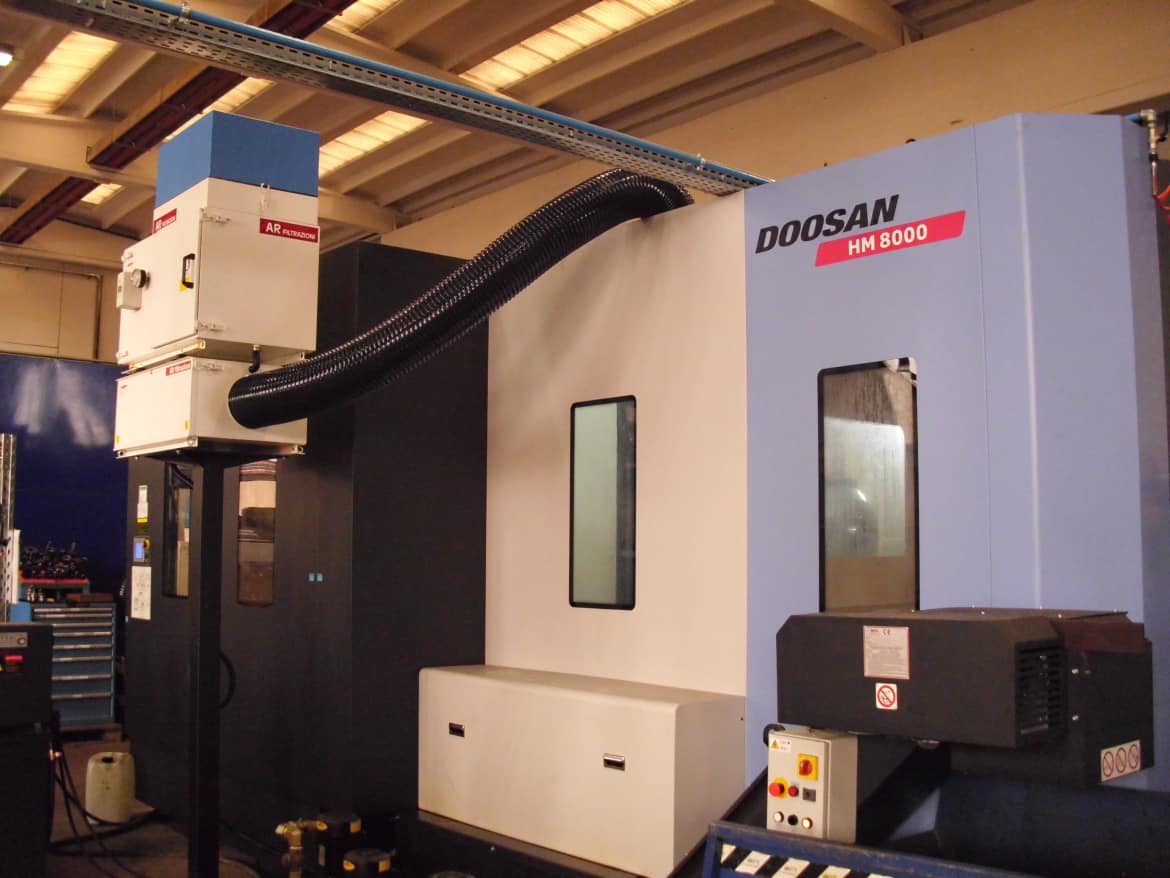 AR Filtrazioni Case History Portfolio Filtrazione Nebbie Oleose Doosan Daewoo