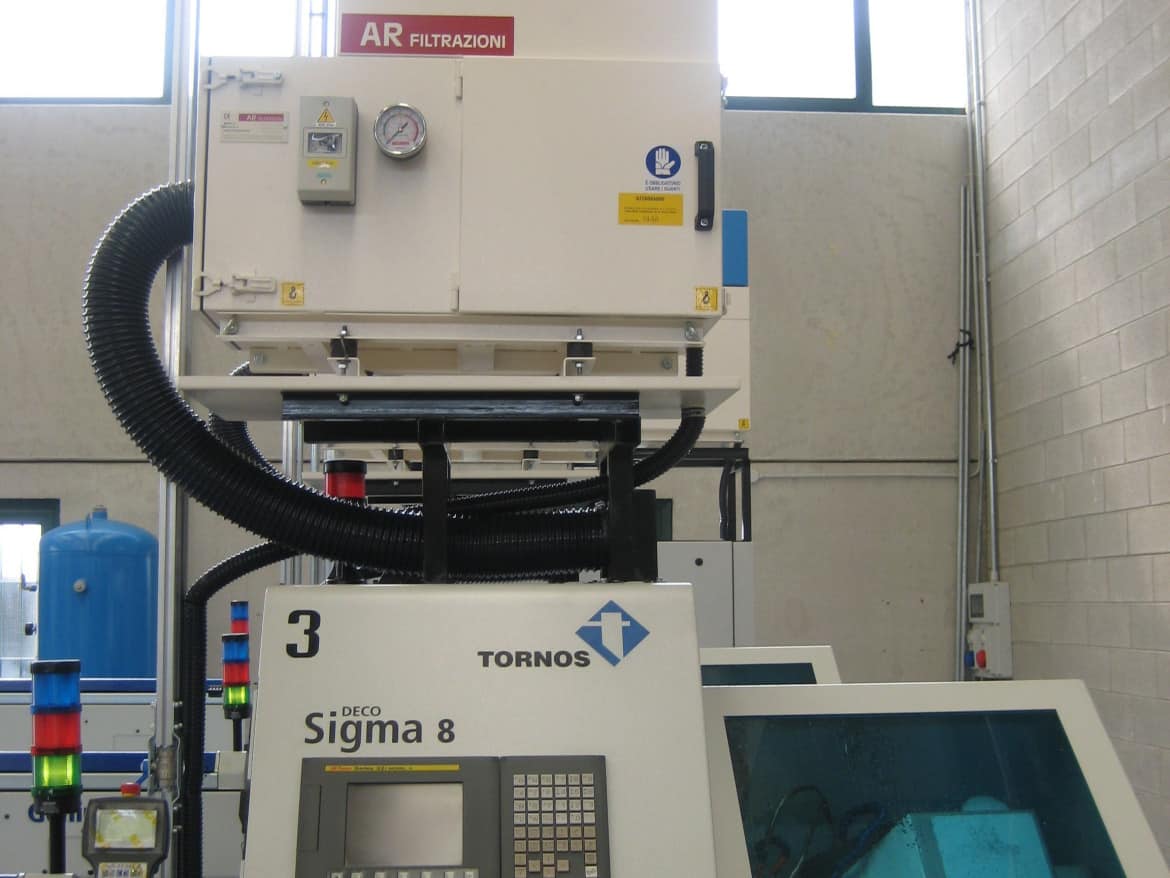 AR Filtrazioni Case History Portfolio Filtrazione Nebbie Oleose Tornos Drehmaschinen